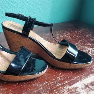 Bandolino Black Cord Wedges